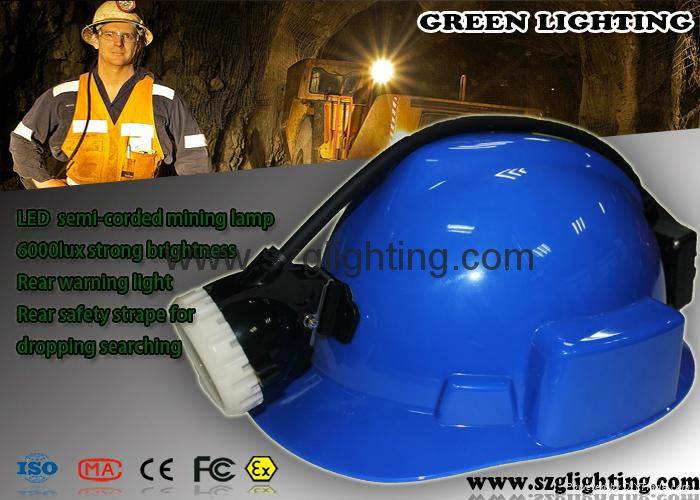 5.2Ah 10000 Lux Semi-corded Cap Lamp Led Mining Light with Rear Warning Light 5