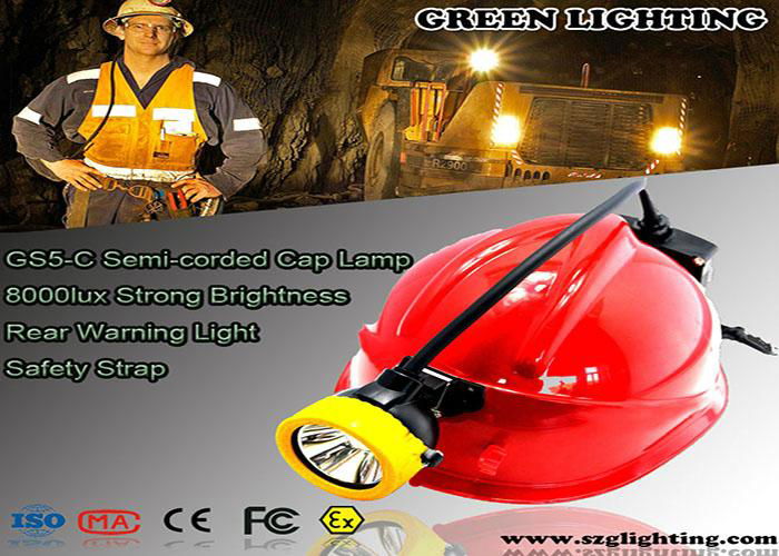 GS5-C  water-proof underground  miner cap lamp with 8000lux strong brightness  2