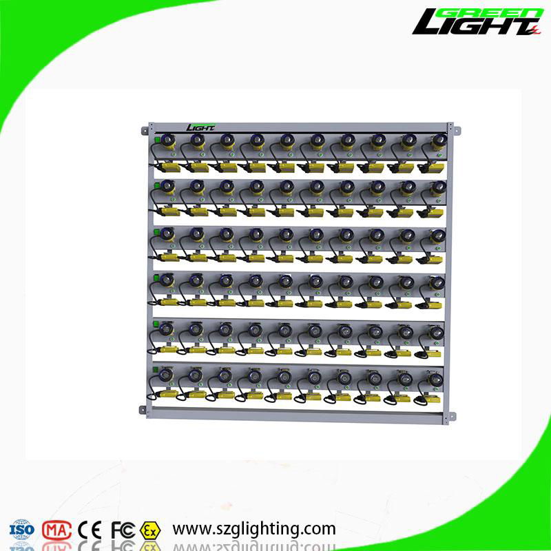 60 Units mining headlight charger rack For corded cap lamps 5