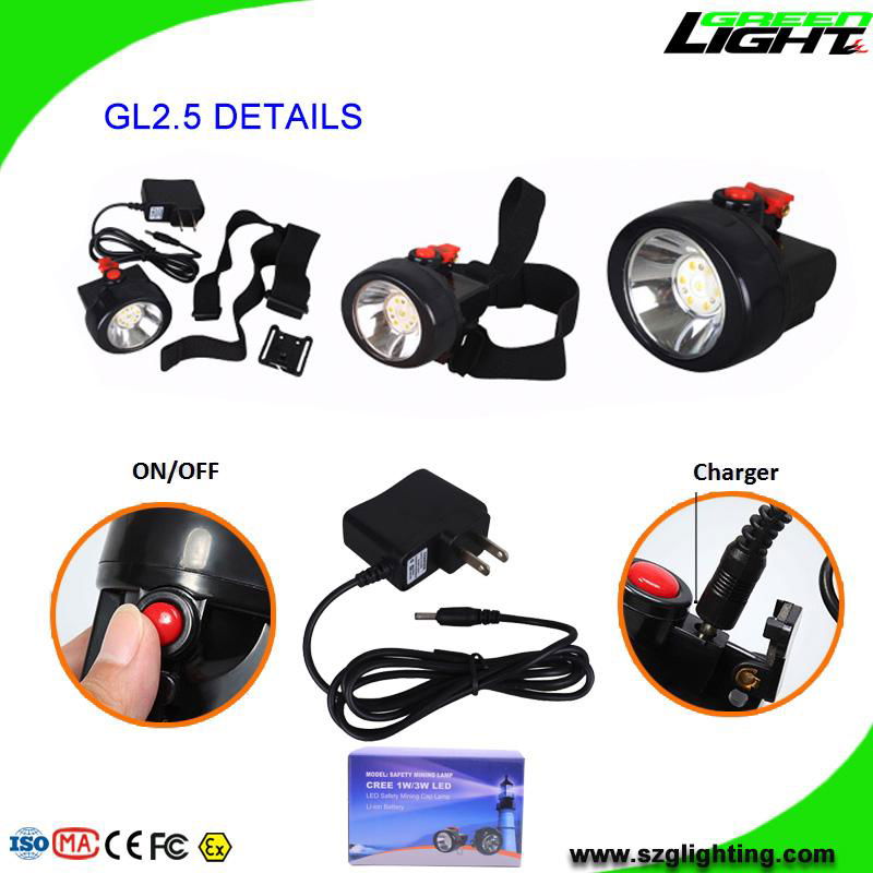 4000 lux Cordless Cap Lamp 2800 mAh with 1000 Battery Cycle 3