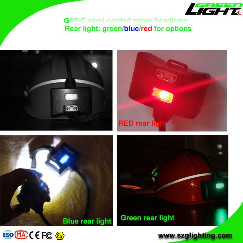 5.2Ah 10000Lux Semi Corded Miners Cap Lamp Waterproof LED Mining