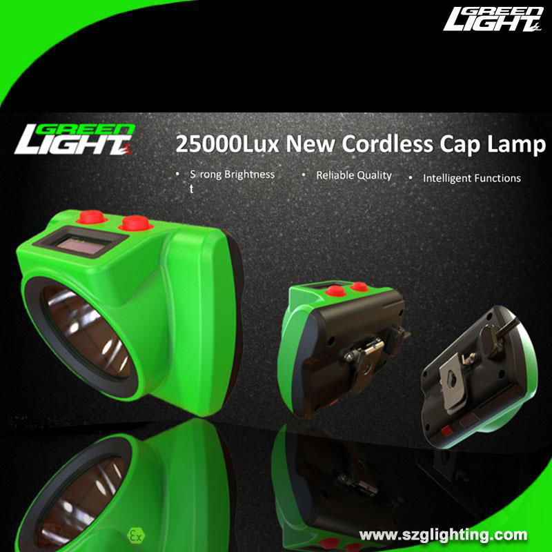 25000Lux LED Cordless Mining Light OLED IP68 Miner Headlamp USB Charging