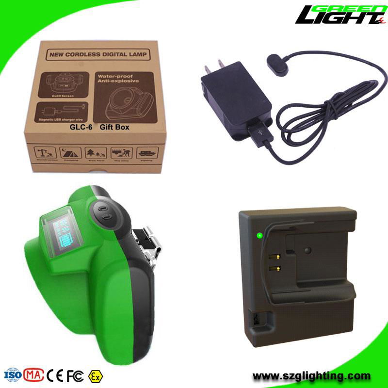 Rechargeable 15000 Lux Cordless Miners Cap Lamp with OLED Display  3