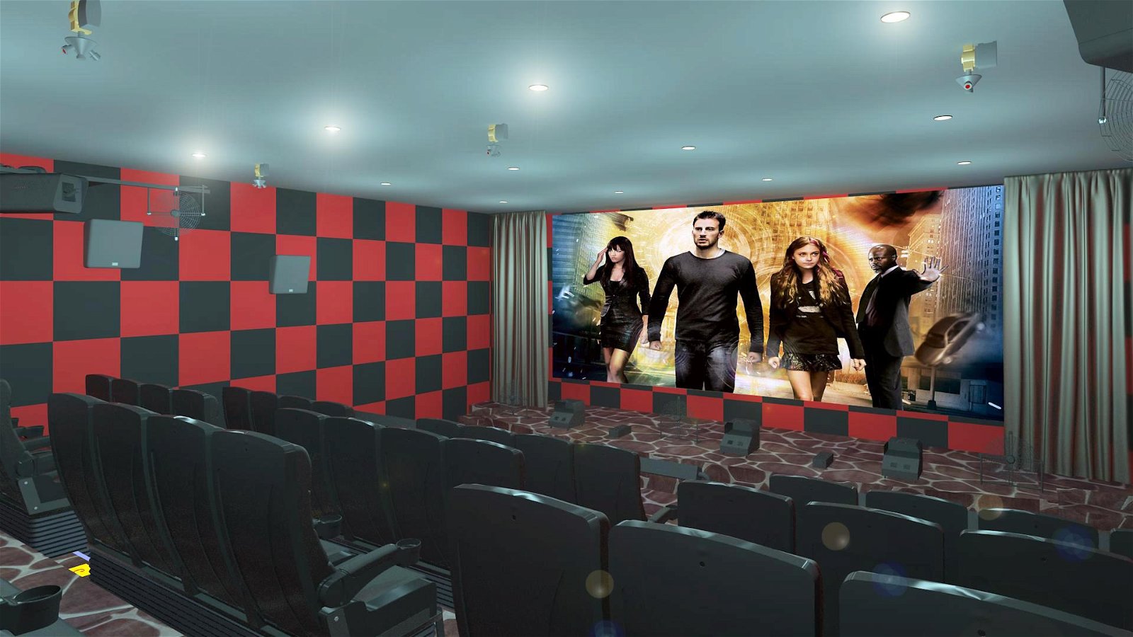 Dynamic Cinema 4d Theater Seats , Flat / Arc / Circular Screen 4 D Theater 2
