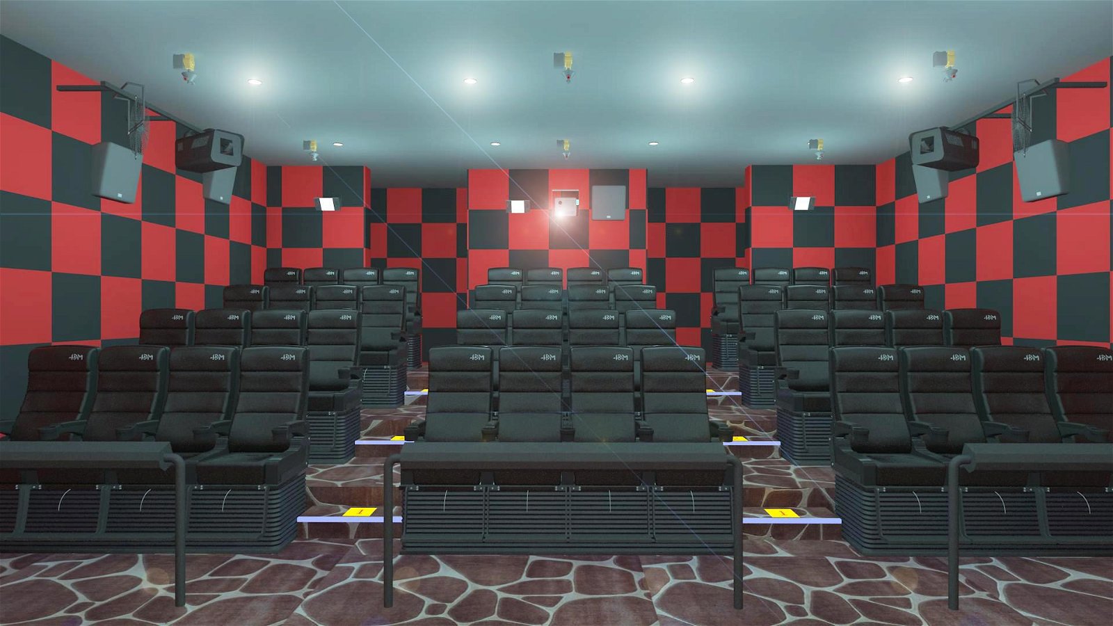 Dynamic Cinema 4d Theater Seats , Flat / Arc / Circular Screen 4 D Theater 3