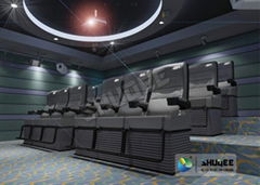 Black Electric 4D Movie Theater Seats With Safety Belt , Footrest