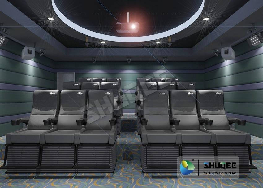 Black Electric 4D Movie Theater Seats With Safety Belt , Footrest 2
