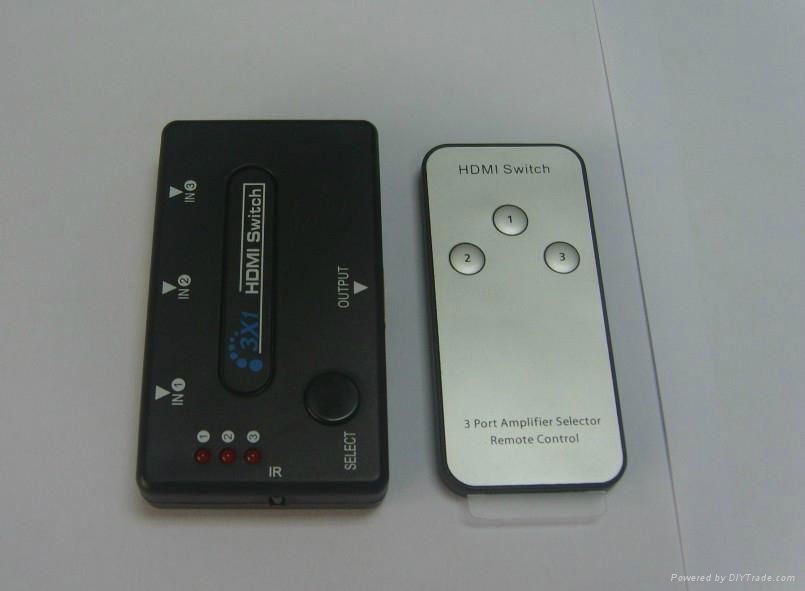 3 x 1 port HDMI Switch with Remote -------Plastic 2