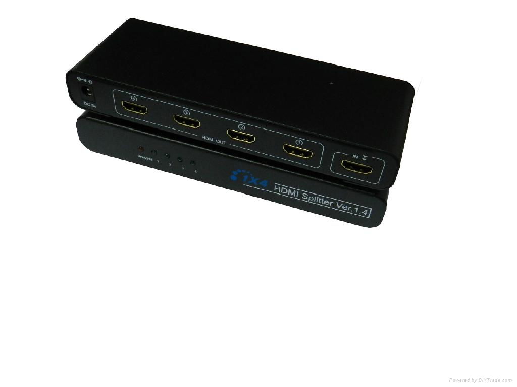 1 to 4 port HDMI Splitter -------Metal Ver1.4 3D  2