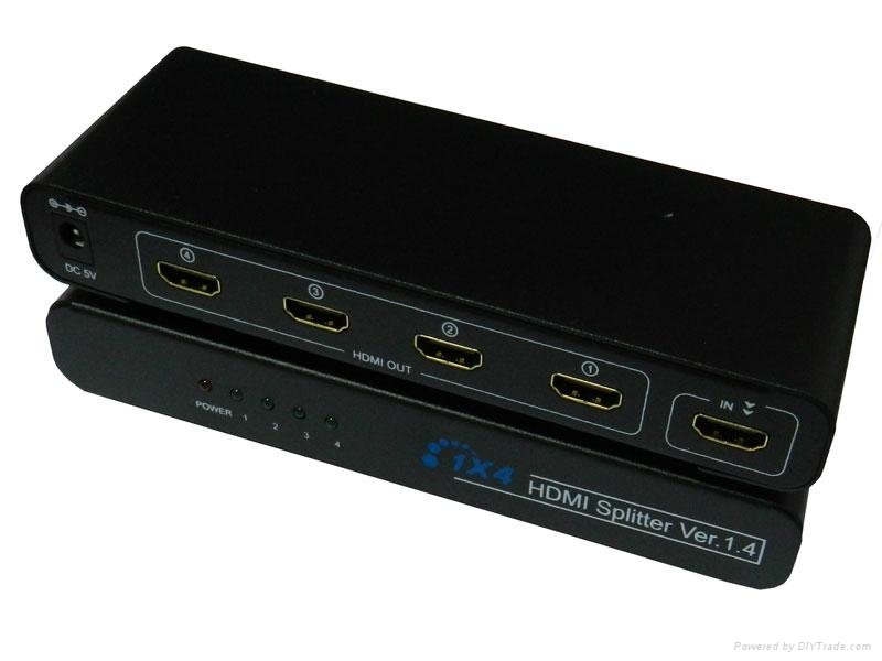 1 to 4 port HDMI Splitter -------Metal Ver1.4 3D  3