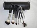 Manufacturer OEM cosmetic brush multi color 7 Brush Set + cylinder box