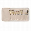 12Piece Makeup Brush Set for Artist cosmetic tools beige PU bag