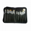 High Grade 12PCS Cosmetic Brush Set  Brown PU beaty bag  make-up brush tools 6