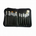 High Grade 12PCS Cosmetic Brush Set  Brown PU beaty bag  make-up brush tools