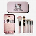 Professional Pink Hello Kitty Cosmetic Makeup Brush 7 Pcs Set Kit Pouch Bag Case