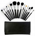 Pro 15 Pcs Black Makeup Brushes Set