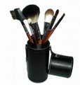 Black 7PCS makeup brush set Cylinder cosmetic bag cosmetic beauty tools 