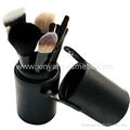 Black 7PCS makeup brush set Cylinder cosmetic bag cosmetic beauty tools  2