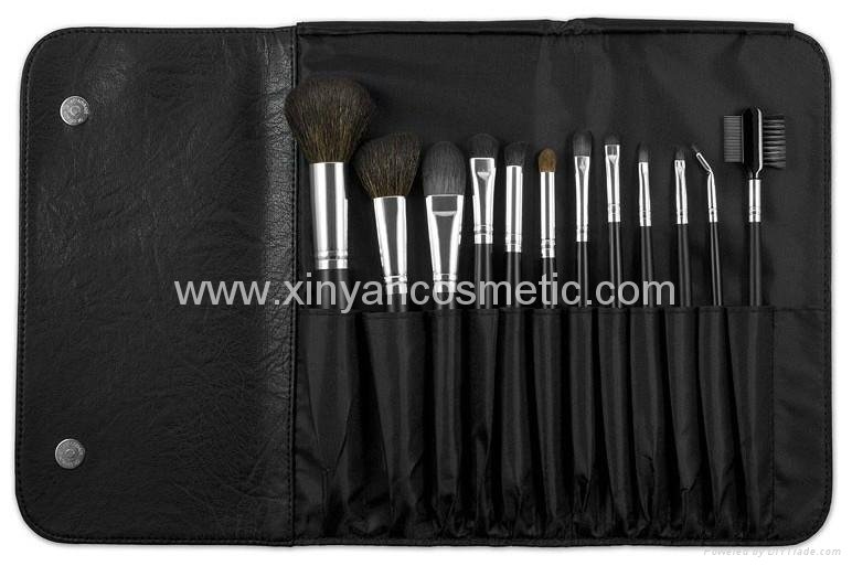 Professional 12PCS Cosmetic Brush Set  High-grade PU cosmetic bag beauty tools 3