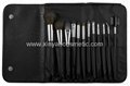 Professional 12PCS Cosmetic Brush Set  High-grade PU cosmetic bag beauty tools 3