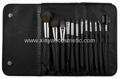 Professional 12PCS Cosmetic Brush Set  High-grade PU cosmetic bag beauty tools