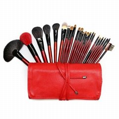 Red 24piece  Makeup Brush Set  china OEM factory