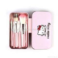 Professional Pink Hello Kitty Cosmetic Makeup Brush 7 Pcs Set Kit Pouch Bag Case 4