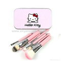 Professional Pink Hello Kitty Cosmetic Makeup Brush 7 Pcs Set Kit Pouch Bag Case 6