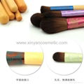 Portable Colorful Five Brush Set Bamboo Handle Short Rod Makeup Brush Sets