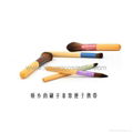 Portable Colorful Five Brush Set Bamboo Handle Short Rod Makeup Brush Sets