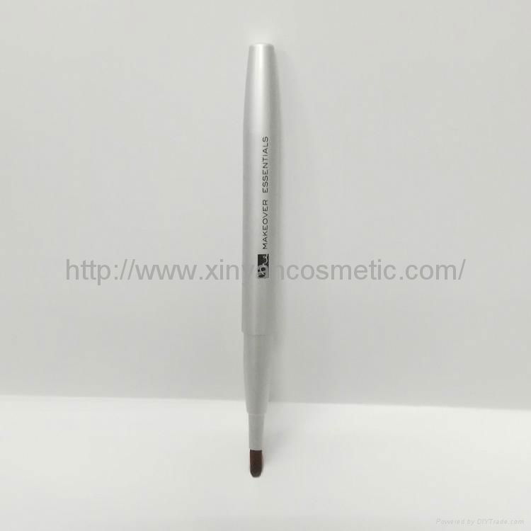 Manufacturer supply Portable money Metallic silver Retractable Lip Brush Makeup  2