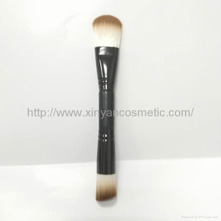 厂家供应黑色双头面膜刷洁面刷美容刷 多功能化妆扫 makeup brush 2
