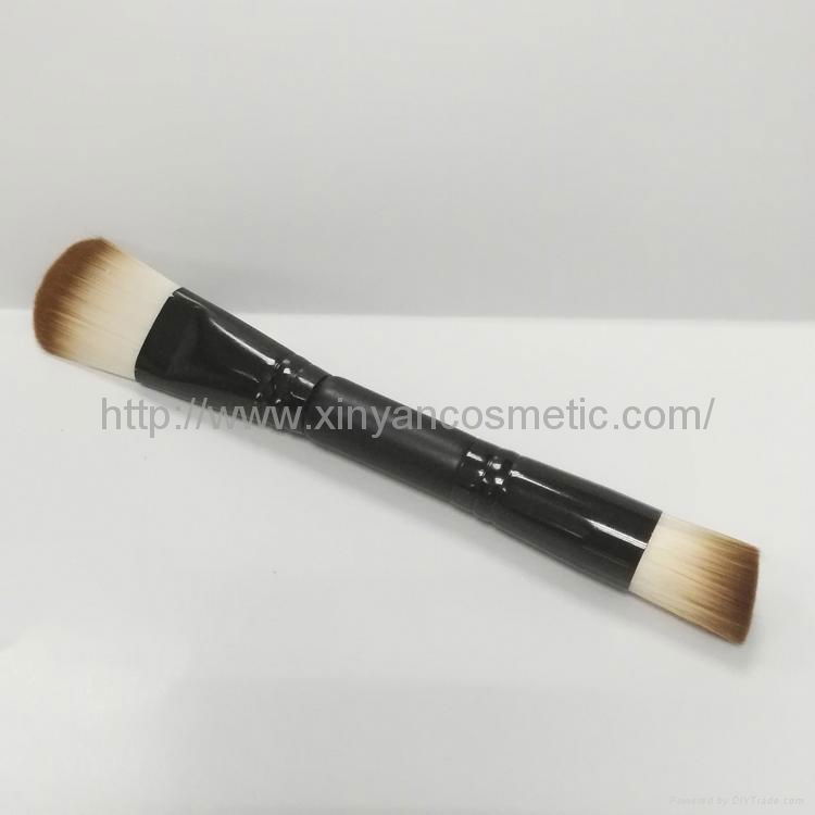 厂家供应黑色双头面膜刷洁面刷美容刷 多功能化妆扫 makeup brush 4