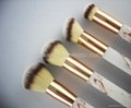 Manufacturer supply MARBLE Acrylic handle Artificial wool 4 in 1 cosmetic brush