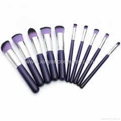 Manufacturer supply 10 Wooden handle Violet Cosmetic brush Beauty beauty tools