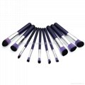 新妍美厂家供应10支木柄精美梦幻紫色化妆刷 美容美妆工具 6