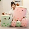 creative customize stuffed plush milk tea cup pillow toy