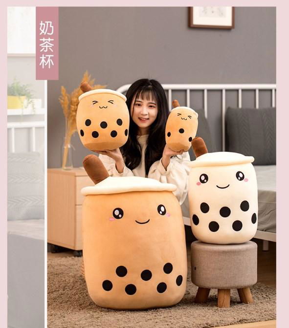 creative customize stuffed plush milk tea cup pillow toy 3