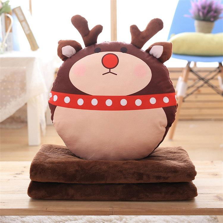 multi functional christmas series plush toy pillow hand warmer blanket 2