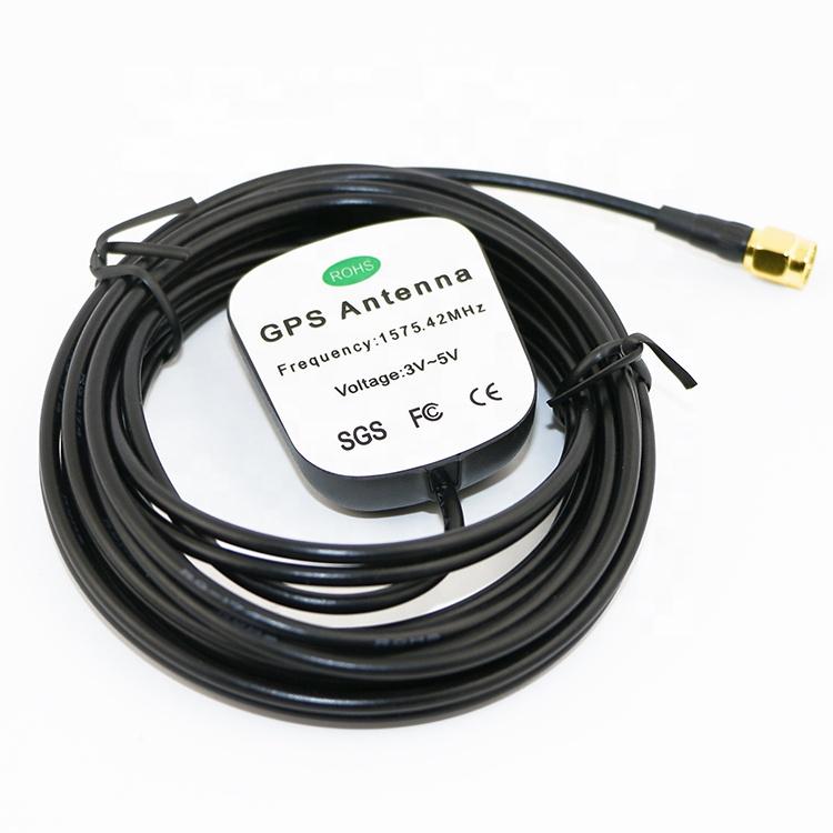 Car GPS Antenna with SMA or Fakra Connector, 3 Meters RG174 Cable