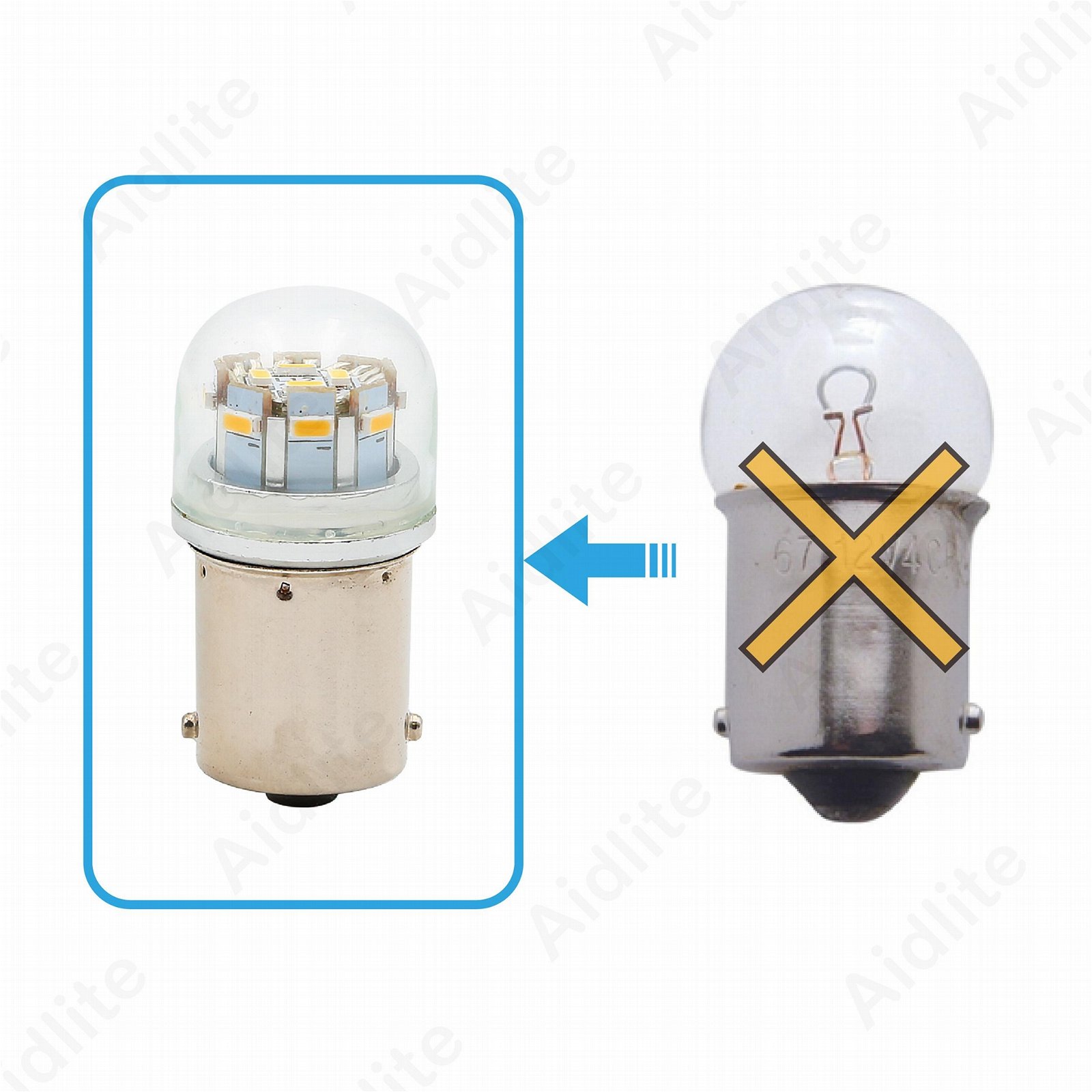 67 LED Bulb w/ Stock Cover -12 LED Tower - BA15S Indicator 5