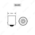 BA9S LED Bulb w/ Stock Cover -4 SMD LED - Indicator 4