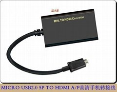 MHL MICRO USBTOHDMI AF手机高清转接线