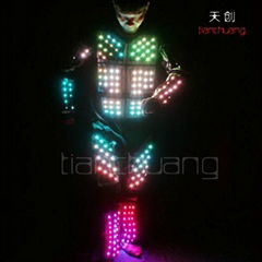 Wireless DMX512 Programmable LED Tron Dance Jumpsuit Costume