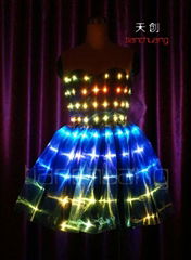 LED发光裙子/荧光礼服/发光抹胸短裙