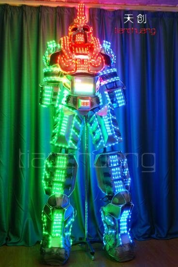 TC-0139 LED高蹺機器人表演服飾， LED發光機器人服裝