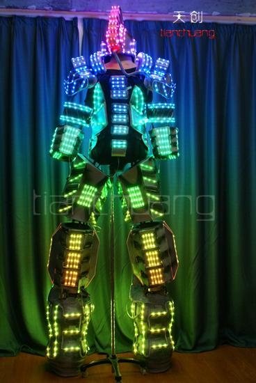 TC-0139 LED高蹺機器人表演服飾， LED發光機器人服裝 3