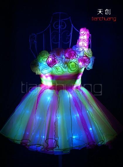 TC-0142 LED發光短裙，LED舞蹈裙，LED發光服飾 2