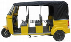 4-6Passengers Bajaj Tricycle with rear engine  3Rows Tuktuk