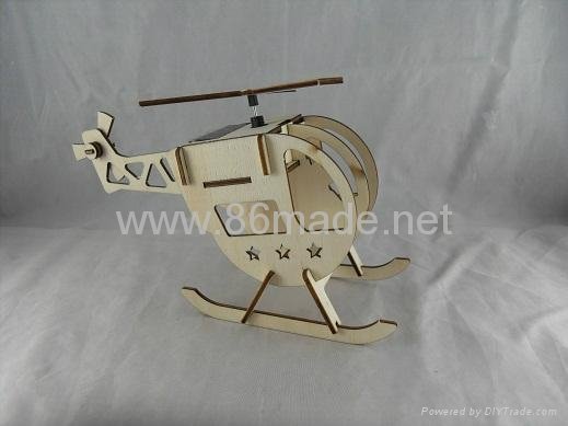 solar DIY plywood Helicopter toy